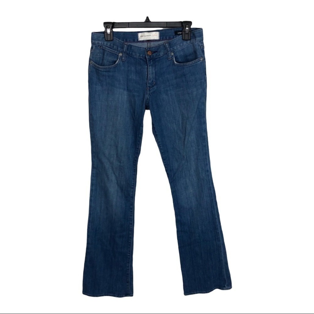 Paperdenim&cloth Bridgette Low‎ Rise Bootcut Jeans Blue Medium Wash Embroidered